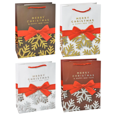 Подарунковий пакет S Різдвяний з бантиком 9623S