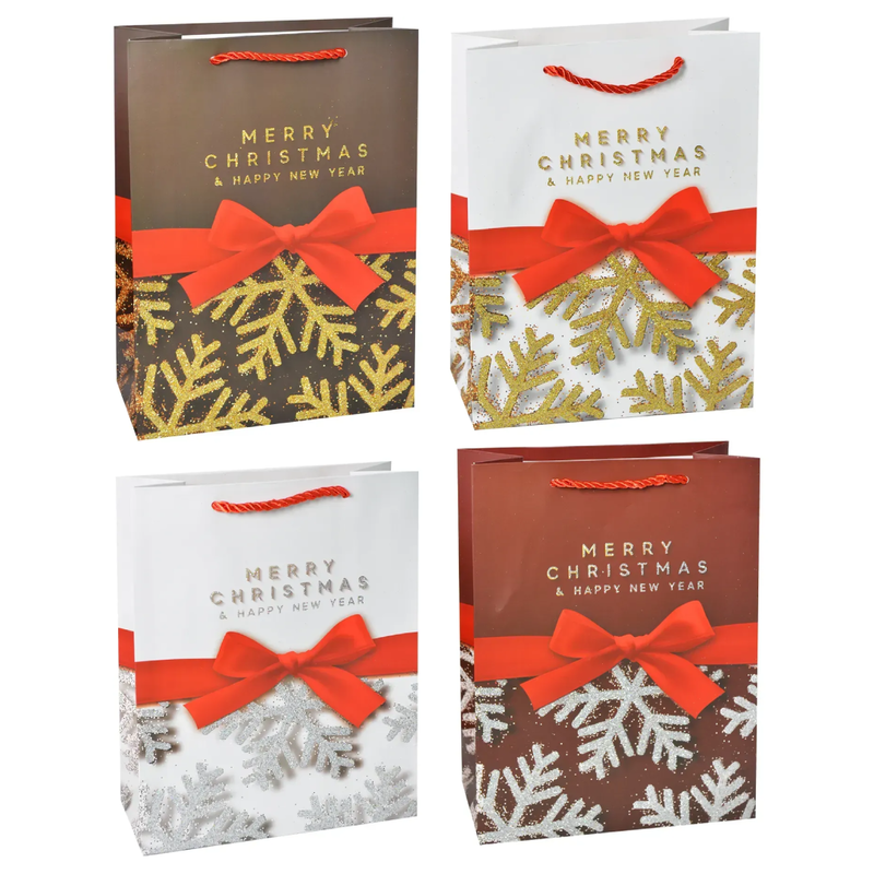 Подарунковий пакет S Різдвяний з бантиком 9623S