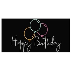 Конверт для грошей "Happy Birthday кулі неон на чорному" 16043