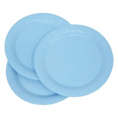 Бумажная тарелка голубая 23см 10 шт. 316212