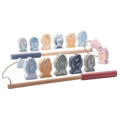  Дерев'яна розвиваюча іграшка Рибалка 2 16037 ТМ CUBIKA 14 деталей