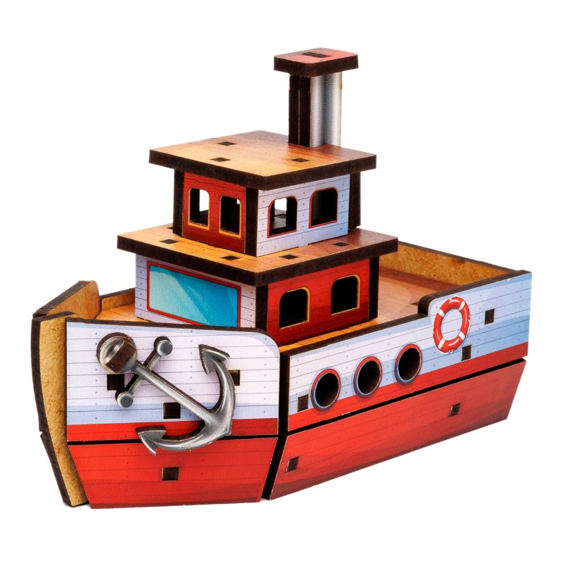 Дерев’яний 3D конструктор Turbo Ship Puz-00962 PuzzleOk 31 деталь