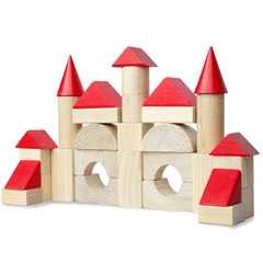 Дерев'яний будівельний набір "Червоні шпичаки" UNI002 IGROTECO 31 деталь