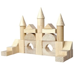 Дерев'яний будівельний набір не фарбований UNI001 IGROTECO 30 деталей