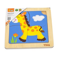 Дерев'яний мініпазл Жираф 51319 Viga Toys 4 деталі