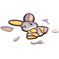 Дерев'яний пазл-складалка "Зайчик" Puz-22971 PuzzleOk 12 деталей