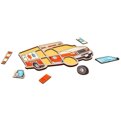 Дерев'яний пазл-складалка "Швидка машина" Puz-22969 PuzzleOk 12 деталей