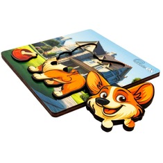 Дерев'яний сортер А6 "Веселий песик" Puz-88753 PuzzleOk 4 деталі