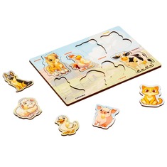 Дерев'яний сортер-вкладиш Свійські тварини Puz-88741 PuzzleOk 8 деталей