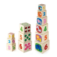 Деревянные кубики Башня с цифрами 50392 Viga Toys 6 деталей