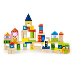 Деревянные кубики Город 50287 Viga Toys 75 деталей