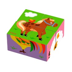 Деревянные кубики-пазл Фермерские зверьки 50835 Viga Toys 4 детали