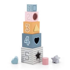 Деревянные кубики-пирамидка Viga Toys PolarB - Сортируем и складываем 44016 (9 деталей)