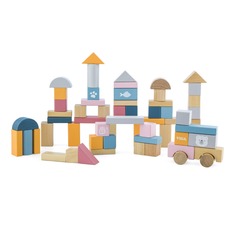 Деревянные кубики PolarB Пастельные блоки 44010 Viga Toys 60 деталей
