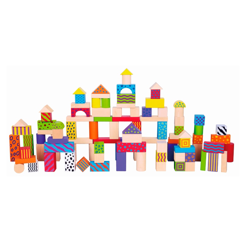 Деревянные кубики Узорчатые блоки 59696 Viga Toys 100 деталей