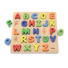 Деревянный пазл Английский алфавит заглавные буквы 50124 Viga Toys 26 деталей