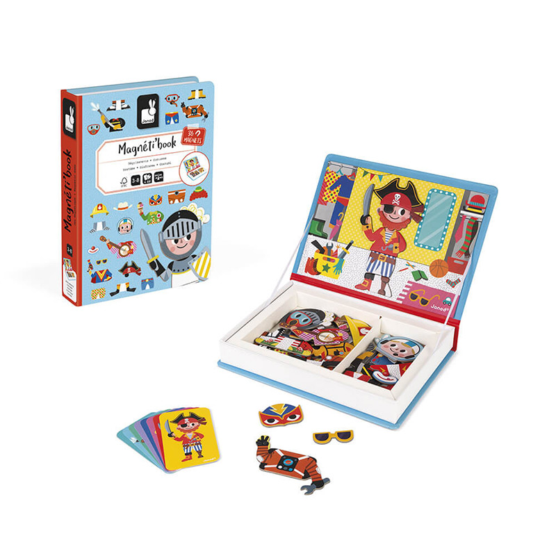 Игровой набор Магнитная книга Janod - Наряды для мальчика J02719