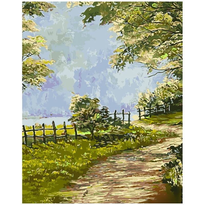 Картина за номерами ПРЕМІУМ Літня прогулянка з лаком та з рівнем розміром 40х50 см GS1501 Strateg