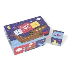 Кубики картонные - Пираты J02984 Janod 12 деталей