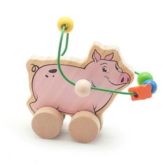Лабіринт-каталка Свиня Іграшки з дерева