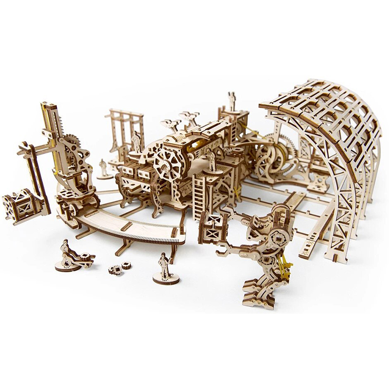 Механические 3D пазлы UGEARS Фабрика роботов 70039 (598 деталей)
