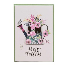 Мини открытка Лейка с цветами 201505