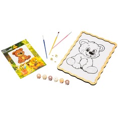 Набір для розпису, картина по номерах "Ведмедик" формат А4 Puz-22942 PuzzleOk