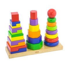 Набор деревянных пирамидок Три фигуры 50567 Viga Toys 25 деталей