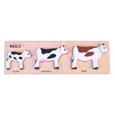 Набор рамка-вкладыш Коровы 123 HEGA 4 детали