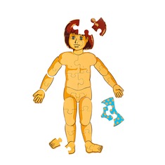 Пазл "Схема человеческого тела" 1451 Lam Toys (40 деталей)