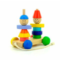 Пирамидка-каталка Мальчик и девочка Игрушки из дерева
