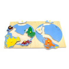 Рамка-вкладыши "Карта континентов" 5014 Lam Toys (8 деталей)