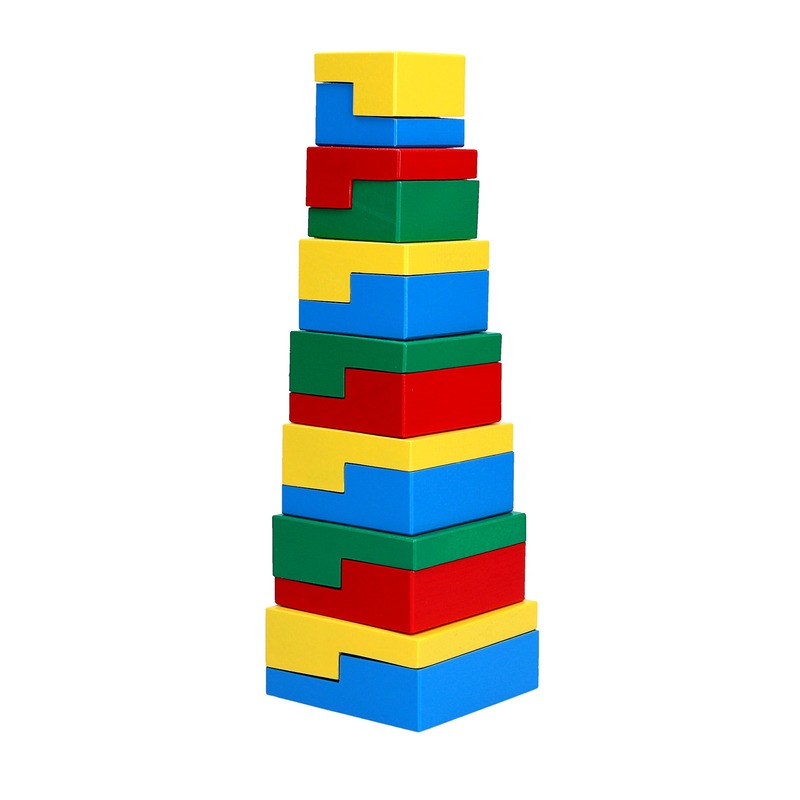 Деревянная пирамидка-головоломка 14 эл. Komarovtoys