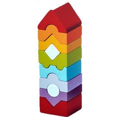 Деревянная развивающая игрушка пирамидка "LD-10" Cubika (10 деталей)