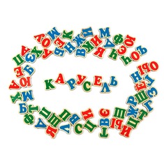 Набор российский алфавит на магнитах (72 буквы) J705 Komarovtoys