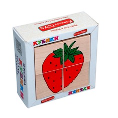 Кубики Сложи рисунок "Фрукты-ягоды" Komarovtoys 4 кубика