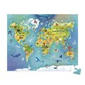 Учебный пазл Карта мира J02607 Janod 100 деталей