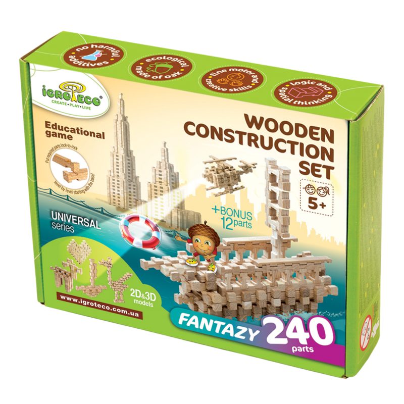 iGROECO WOODEN CONSTRUCTION おうち つみきセット IGROTECO Cottage 4 in 1 Building Set old - Toys4brain \u2013 STEM Toys